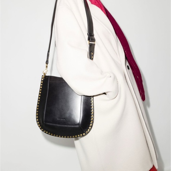 Isabel Marant Black Shoulder Bag with Curved Shape and Gold Hardware - Picture 2 of 7